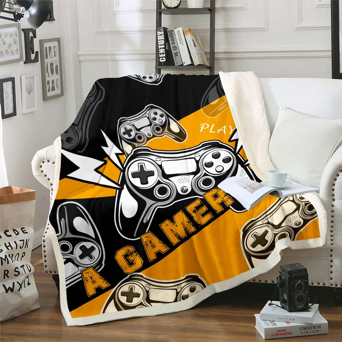 YST Gamer Blanket for Boys Girls Kids Teens,Video Game Throw Blanket