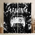 thumbnail image 1 of Gamer Curtains & Drapes Gaming 30%-50% Blackout Curtains Video Gamer Room Decor,Gamepad Controller Gamer Window Curtains White Black Tie Dye Window Treatments, 1 of 6