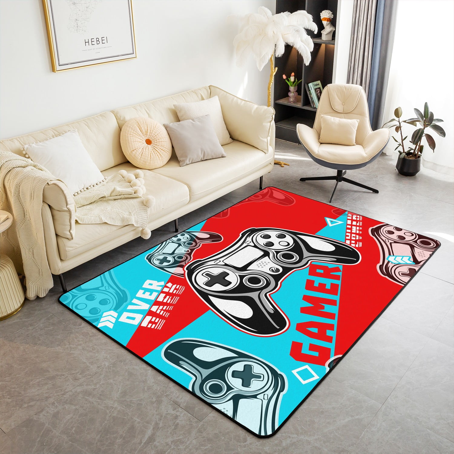 YST Gamer Rug for Boys Girls Kids Teens,Video Game Area Rug 3x5,Gaming