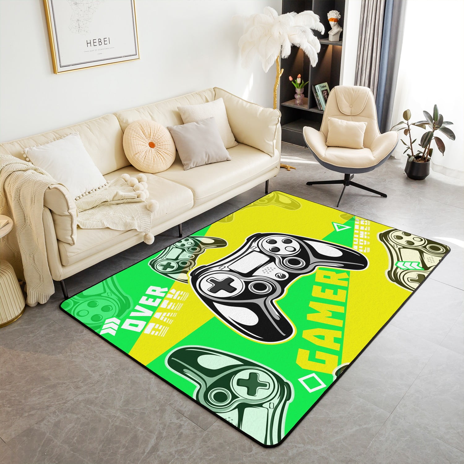 YST Gamer Rug for Boys Girls Kids Teens,Video Game Area Rug 3x5,Gaming