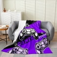 thumbnail image 1 of Gamer Throw Blanket Teens,Video Game Blanket 40x50 Inch,Gaming Fleece Blanket Gamer Room Decor,Purple Black Gamepad Controller Fuzzy Blanket, 1 of 4