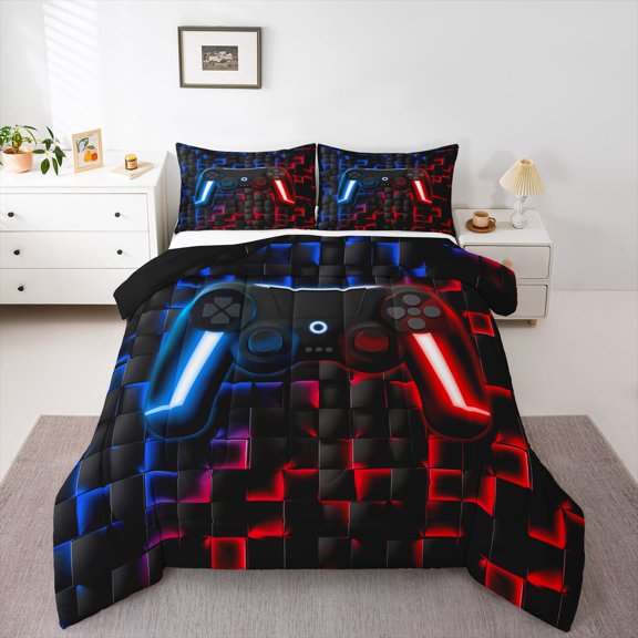Gaming Bed Set, Video Game Bedding, Comforter Sets for a Full, 1 Comforter 2 Pillowcases