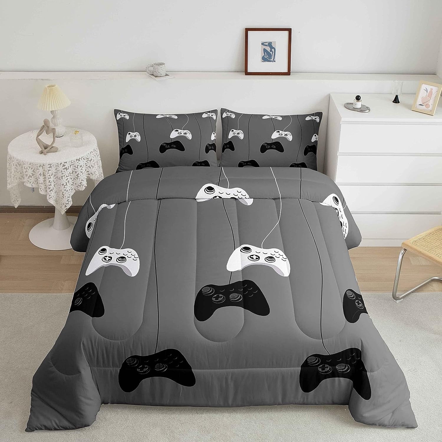 YST Gaming Comforter for Boys Full Gamer Bedding Set, Reversible
