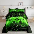 thumbnail image 1 of YST Gaming Comforter Set Kids Gamer Video Games Comforter for Boys Teens Modern Game Controller Bedding Set Breathable Green Gamer Console Duvet Set Room Decor Full Size, 1 of 7