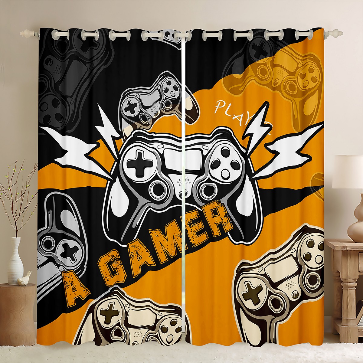 YST Gaming Curtains & Drapes for Boys Girls Kids,Gamer Blackout ...