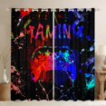 thumbnail image 1 of Gaming Curtains & Drapes Gamer 30%-50% Blackout Curtains ,Video Game Console Gaming Window Curtains Bedroom Decor,Gamepad Black Red Blue Tie Dye Window Treatments, 1 of 6