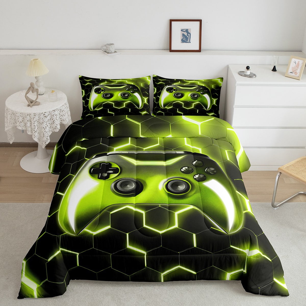 YST Gaming Room Decor for Boys Gamer Gifts Bedding, Gamepad Game