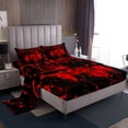 thumbnail image 1 of Erosebridal Gaming Sheet Set King Size,Gamer Bed Sheets Teens Gamepad Controller Gamer Fitted Sheet Video Game Room Decor,Red and Black Tie Dye Bed Set, 1 of 5