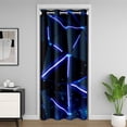 thumbnail image 1 of Geometry Door Drape 34"W X 80"L,Lightning Triangle Door Curtain For Doorway Privacy For Adult Teens,Blue Black Geometric Pattern Blackout Curtain,Modern Abstract Closet Curtain, 1 of 4
