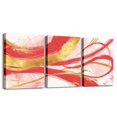 thumbnail image 1 of Geometry Marbling Wall Decorations Watercolor Stone Marble Design Canvas Wall Art Modern Abstract Aesthetic Poster Prints Red and Gold Lines Minimalism Artwork Pictures 12"X16"X3Pcs, 1 of 5