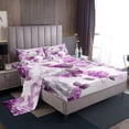 thumbnail image 1 of YST Girls Flower Bed Sheets Set Hydrangea Floral Sheet Set for Women, Orchid Gradient Bed Set Vintage Ombre Twin Sheets, Oil Painting Aesthetic Bedding Set Room Decorative, 1 of 5