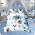 thumbnail image 1 of Flower Full Bedding Sets Daisy Floral Comforter Set for Women, Blue Gradient Down Comforter Vintage Ombre Bedding Comforter Sets, Oil Painting Aesthetic Duvet Insert Room Decorative, 1 of 6