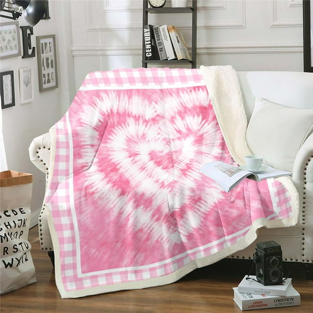 Pink outlet Hearts Sherpa Fleece Blanket