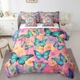 YST Girls Teal Butterfly Comforter Set Queen 7Pc Rustic Country Floral
