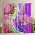 thumbnail image 1 of Girly Pink and Purple Curtains Aesthetic Marble Curtains & Drapes Women,Foil Print 30%-50% Blackout Curtains Mountain Fluid Bedroom Curtains,Rainbow Tie Dye Window Treatments, 1 of 6