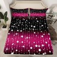 thumbnail image 1 of Erosebridal Glitter Star Bedding Set Twin Size, Black And Purple Bed Sheets Teens Adult Bedroom, Ombre Silver Meteor Fitted Sheet Sparkle Galaxy Twinkle Starlight Sheets, 1 of 6