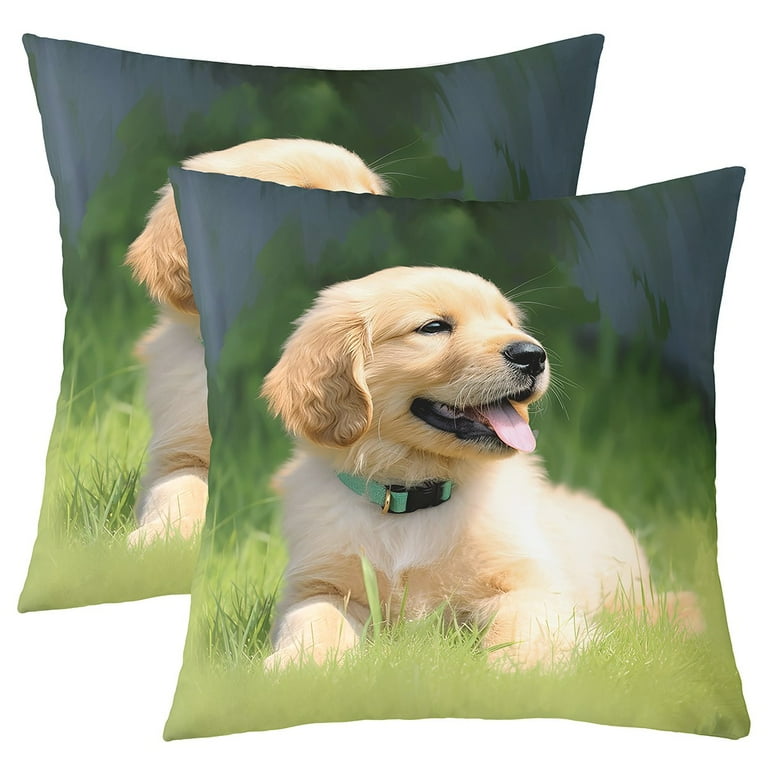 Golden Retreiver Car Pillows Set of 2 - Watercolor Golden Retreiver Car Pillows Set of 2 - Watercolor