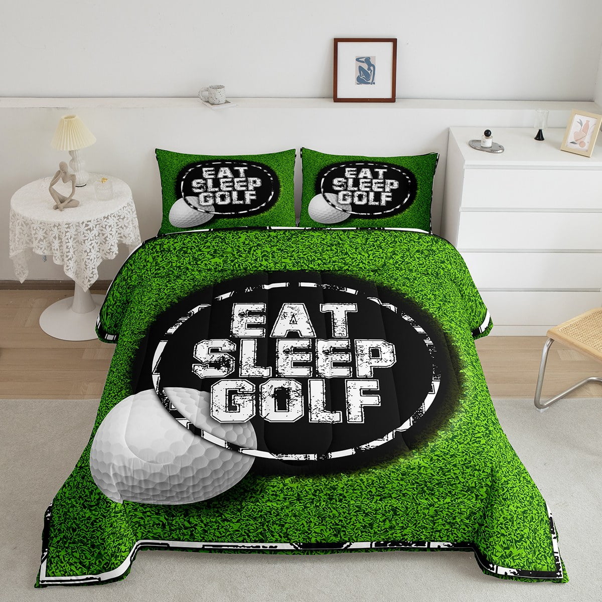 Erosebridal Golf Comforter Set Twin Eat Sleep Golf Print Bedding Set ...