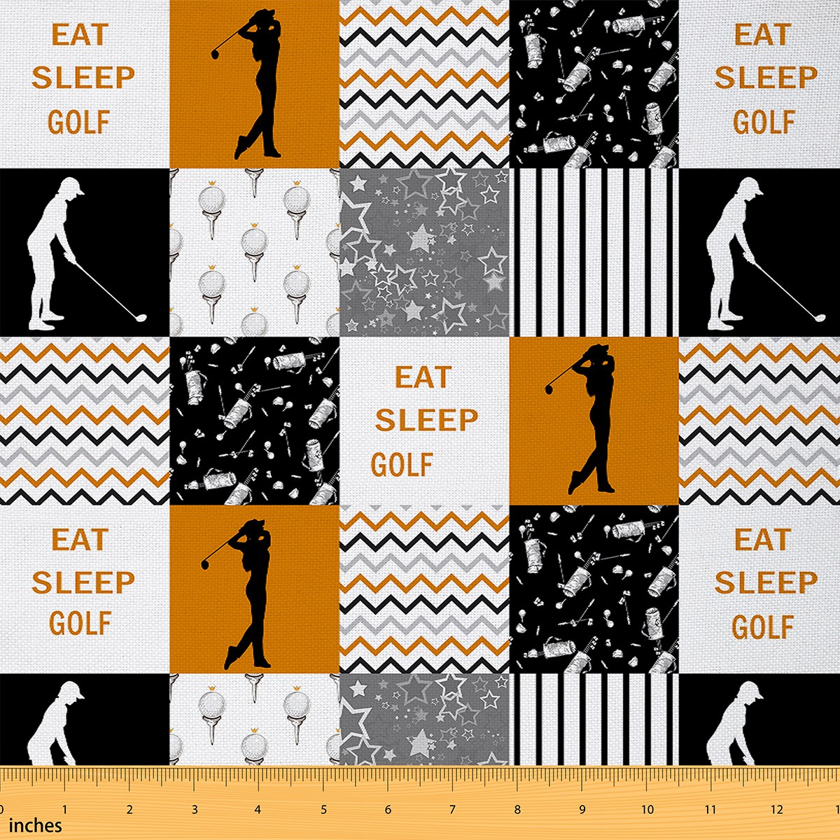 YST Golf Fabric by The Yard,Patchwork Plaid Upholstery Fabric for Girls