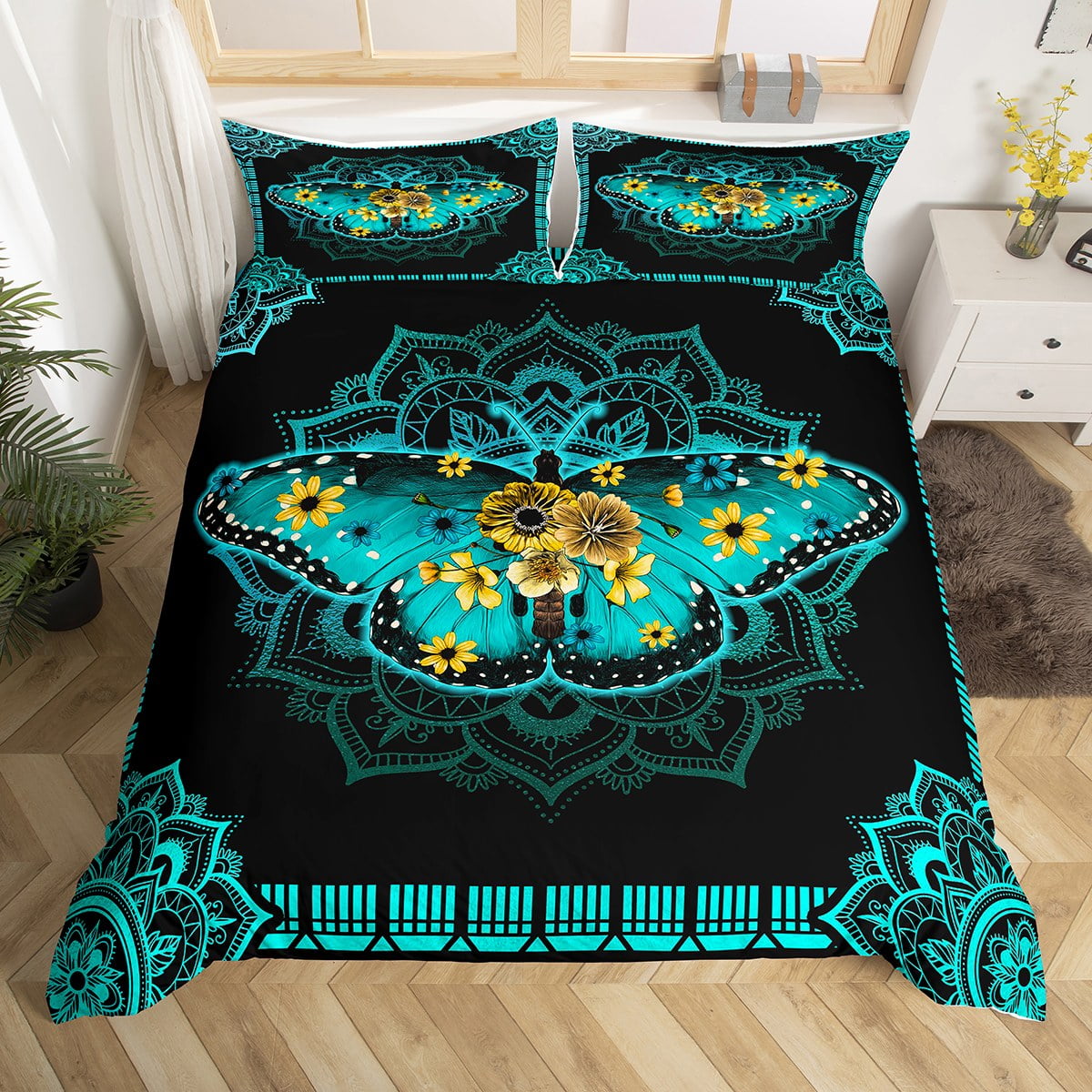 Duvet Cover or Comforter hot - Different sizes, Without Inserts, Bedroom, Home decor, Kids, Christmas, Mandala, Rainbow, Purple, Abstract, Gift