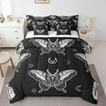 thumbnail image 1 of YST Gothic Moth Bedding Set Full Size,Sugar Skull Bed In A Bag Sheet Set For Adult Teens,Black Butterfly Moon 7 Pcs Comforter Set,Gothic Spooky Theme Quilt Set, 1 of 5