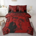 thumbnail image 1 of Erosebridal Gothic Skull Bedding Set 7 Piece Queen Red Black Couple Rose Skull Comforter Set With Sheets Damask Skeleton Goth Bed In A Bag For Women Men,Romantic Wedding Valentines Day Bed Set, 1 of 5