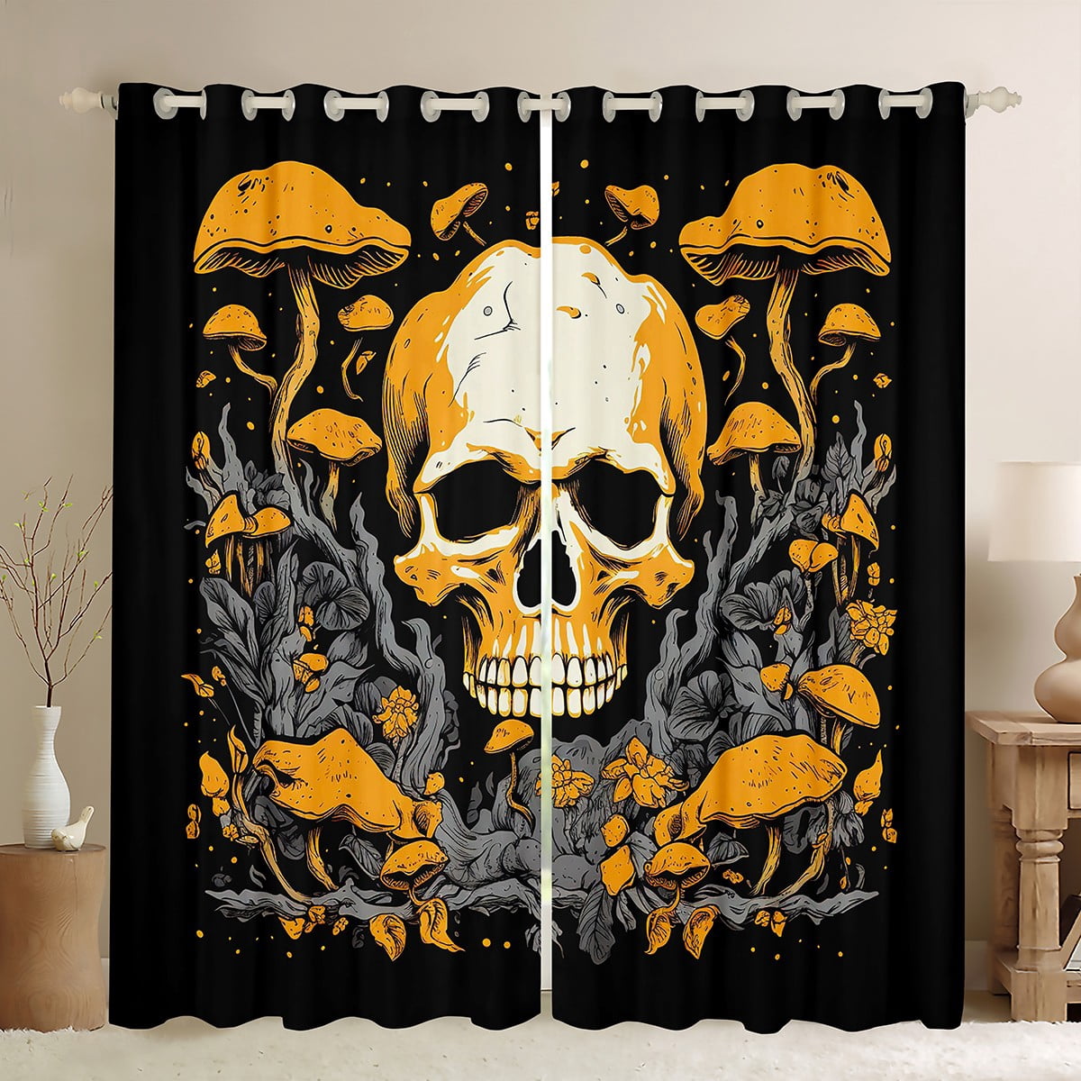 Skull Curtains For Living Room