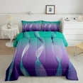 thumbnail image 1 of Erosebridal Gradient Gradient Teal to Purple Bedding Set Ombre Twin Comforter Set,Trippy Spiral Silver Wave Line Quilt,Abstract Art Room Decor Aesthetic, 1 of 5
