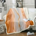 thumbnail image 1 of Gradient Orange and Greyish White Throw Blanket 40"x50",Silver Foil Print Wave Striped Fleece Blanket Ombre Blanket,Abstract Art Room Decor Aesthetic, 1 of 4