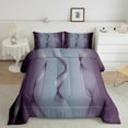 thumbnail image 1 of Gradient Purple and Grey Comforter Set Full,Silver Foil Print Wave Striped Quilt Ombre Bedding Set,Abstract Art Room Decor Aesthetic, 1 of 5
