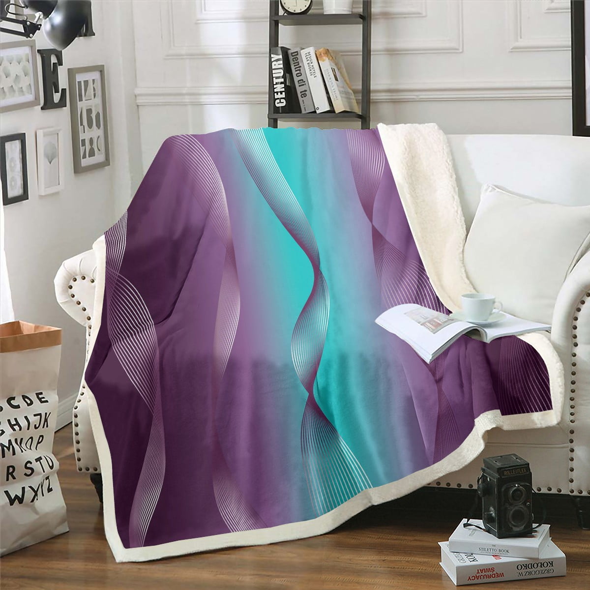 YST Gradient Purple and Teal Throw Blanket 40 x50