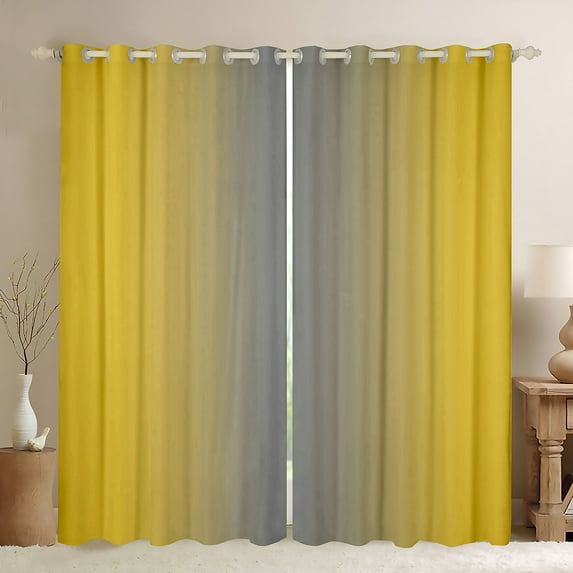Erosebridal Gray and Yellow Curtains for Bedroom,Rainbow Ombre Blackout Curtains Aesthetic Living Room Decor,Gradient Colorful Curtains & Drapes Abstract Window Curtain 2 Panels 38"Wx45"L