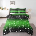 thumbnail image 1 of Erosebridal Green Glitter Comforter Set Twin Teen, Sparkle Galaxy Twinkle Starlight Bedding Set Adult Women, Black Ombre Duvet Insert Silver Meteor Bedding Comforter Sets, 1 of 6