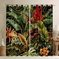 thumbnail image 1 of Green Leaf Plant Curtains,Tropical Botanical Leaves Curtains 30%-50% Blackout Adults,Jungle Forest Palm Leaf Curtains Hawaiian Style Nature Theme Window Curtains 2 Panels 42"Wx84"L, 1 of 5