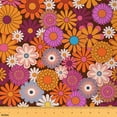 thumbnail image 1 of Erosebridal Groovy Floral Fabric by the Yard,Retro Flower Upholstery Fabric Chic Daisy Decorative Fabric,Groovy Party Decor Outdoor Fabric,70S Party Waterproof Fabric for Quilting,5 Yards, 1 of 5