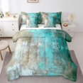 thumbnail image 1 of Grunge Oil Painting King Comforter Set 7pcs Teal Grey Tie Dye Ombre Bed in a Bag, Vintage Gradient Aesthetic Bedding Comforter Sets with Flat Sheet and Fitted Sheet, 1 of 4