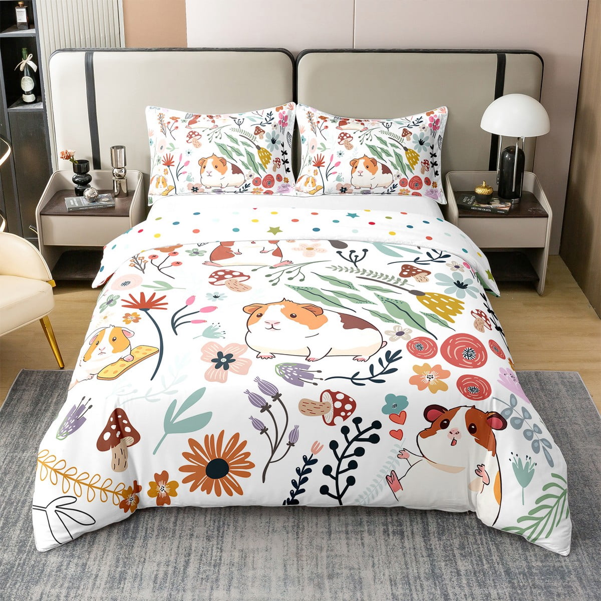 Guinea Pig Print Pattern Duvet Cover Bedding Set