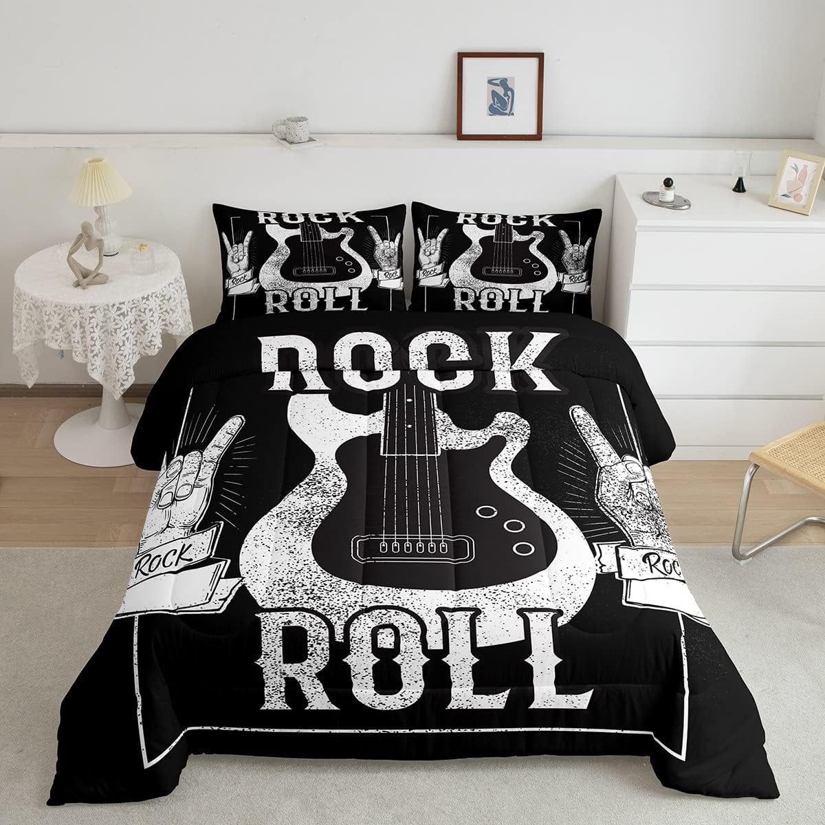 Guitar Bedding Set King Rock Music Bedding Comforter Sets Grunge