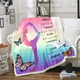 thumbnail image 1 of Gymnast Blanket Gymnastics Dance Throw Blanket for Bed, Ballet Dancer Princess Sherpa Blanket Rainbow Butterfly Fleece Blanket, Sports Theme Fuzzy Blanket, 1 of 5