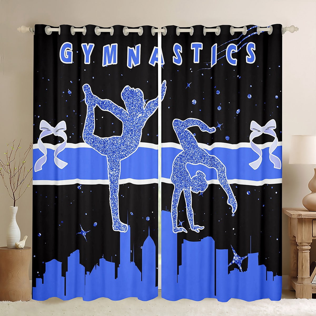 YST Gymnastics Blackout Curtains Little Girls Curtains, Dance Princess