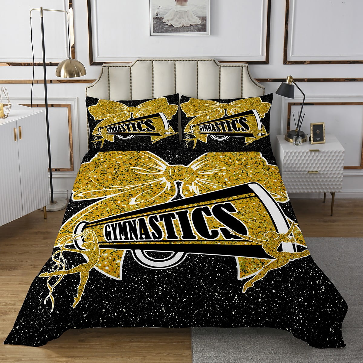 Pattern Print Gymnastics Bed Set Quilt