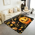 thumbnail image 1 of Erosebridal Halloween Carpet 3x5 for Bedside,Pumpkin Lantern Area Rugs,Cat Gothic Decor Indoor Floor Mat,Cute Animal Branches Candy Cartoon Accent Rug Set for Women Machine Wash Dry,Black Orange, 1 of 6