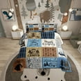 thumbnail image 1 of Happy Camping Bedding Set Queen Rv Camper Comforter Set For Travel Trailers Bunks,Patchwork Rustic Buffalo Plaid Pine Trees Camper Car Decor Quilt Rv Accessories For Inside Duvet 3 Pcs, 1 of 6