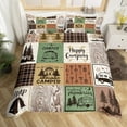 thumbnail image 1 of Happy Camping Comforter Cover Rustic Cabin Camper Queen Bedding Sets Rv Car Accessories For Travel Trailers(No Comforter), 1 of 5