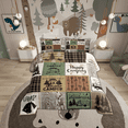 thumbnail image 1 of Erosebridal Happy Camping Comforter Set Rustic Cabin Camper Queen Bedding Sets Rv Car Accessories For Travel Trailers Patchwork Buffalo Plaid Arrow Pine Trees Down Comforter Travel Adventure Quilt, 1 of 6