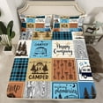 thumbnail image 1 of Happy Camping Fitted Sheet Queen Rv Camper Bedding Set For Travel Trailers Bunks,Rustic Buffalo Plaid Pine Trees Camper Car Decor Bed Sheets Rv Accessories For Inside Bed Cover, 1 of 5