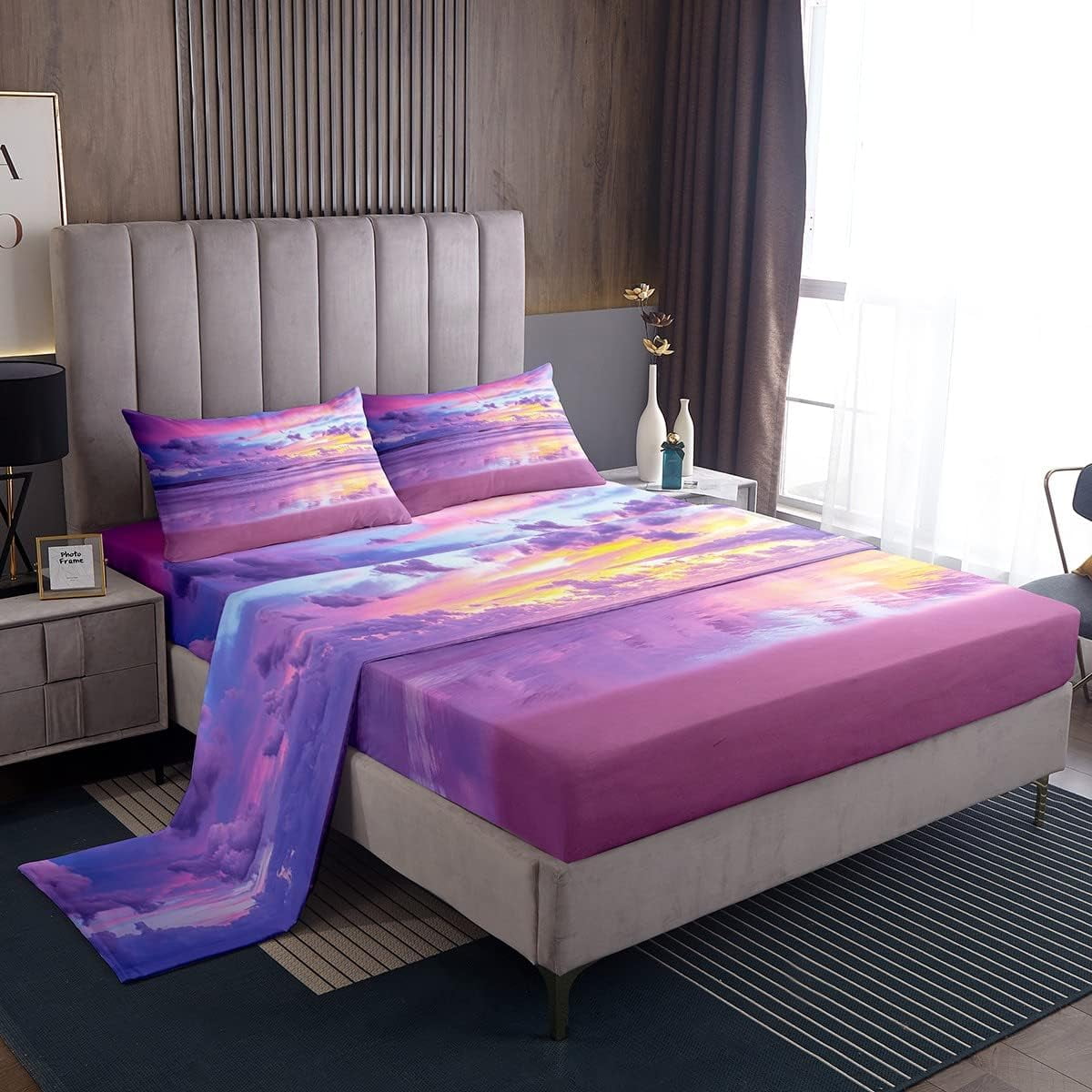 YST Hawaii Beach Sheet Set Ocean Bed Sheets for Kids Child,Sea Sunset