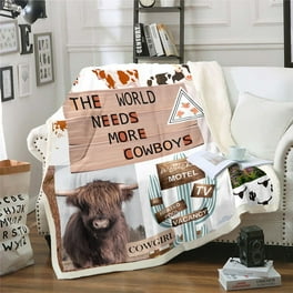 Cowhide Blanket Western Throw Blanket 50 x60