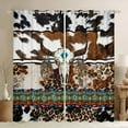 thumbnail image 1 of Erosebridal Highland Cow Skull Western Curtains & Drapes,Cheetah Print Curtains Boho Feather Geometry Aztec Blackout Curtains,Wild Animal Skin Cowhide Exotic Western Home Decor, 1 of 6