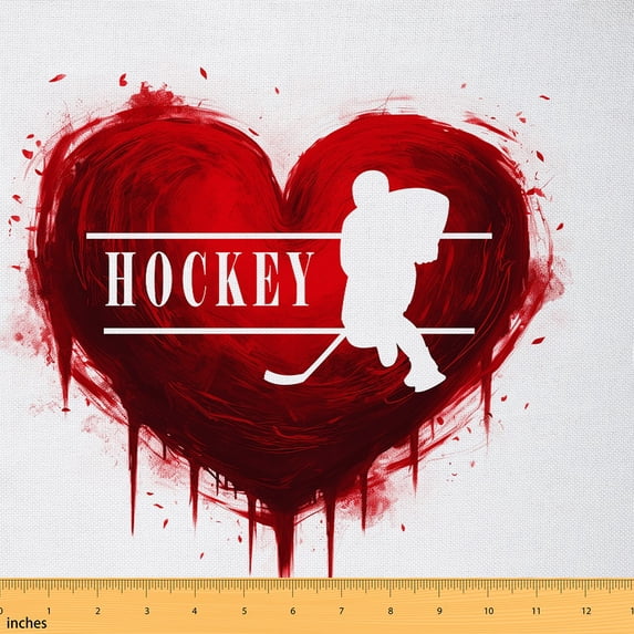 Erosebridal Hockey Fabric by The Yard,Sport Fans Puck Upholstery Fabric,Love Heart Indoor Outdoor Fabric Women,Romantic Valentine's Day Gifts DIY Waterproof Fabric for Lovers,10 Yards